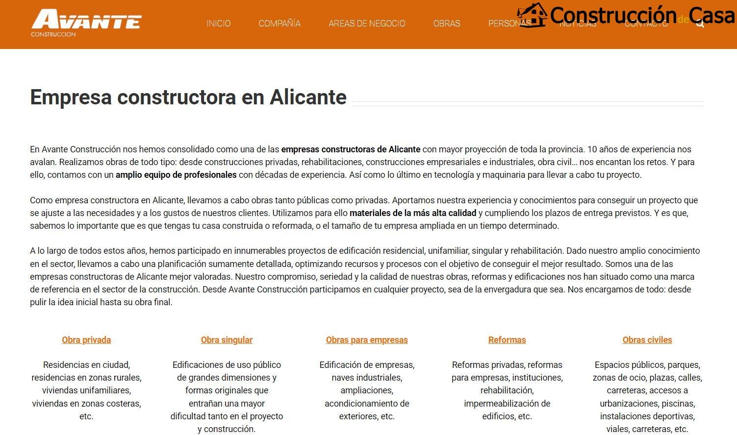 Avante, empresa constructora en Alicante