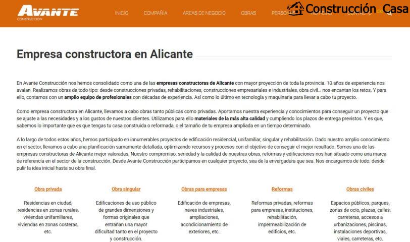 Avante, empresa constructora en Alicante