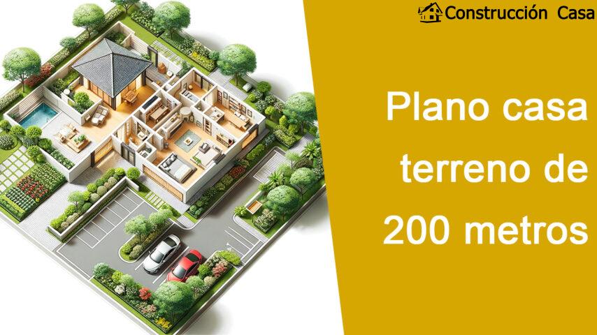 Plano casa en terreno de 200 metros