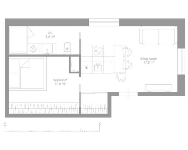 Plano de casa de 40 metros cuadrados