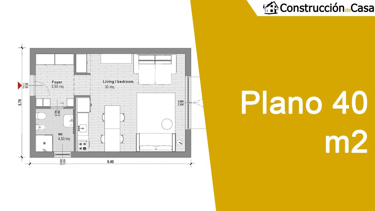 Plano de casa de 40 metros cuadrados pequeña