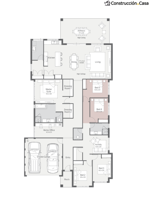 Plano de casa de 5 habitaciones Plano 3